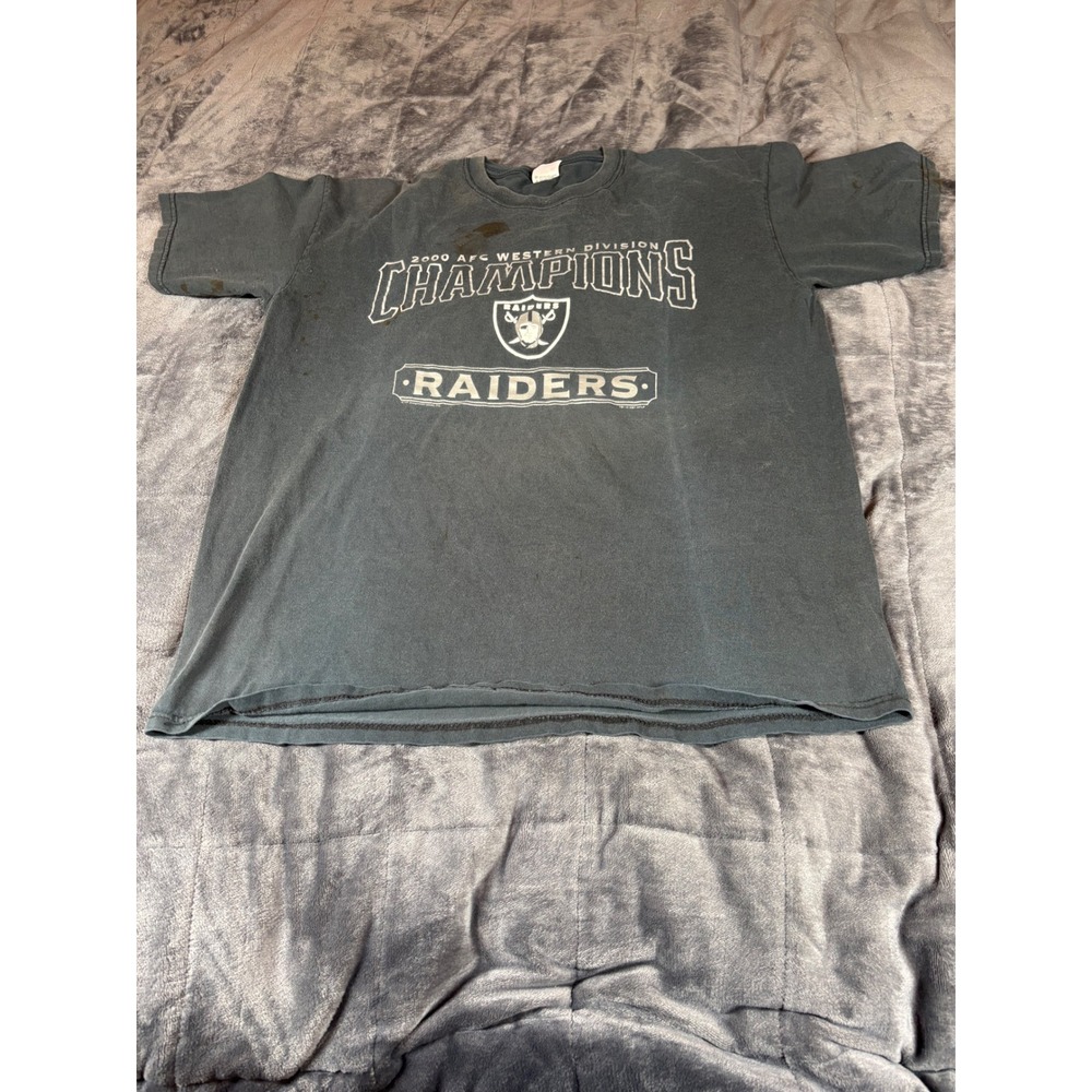 Vintage‎ 2000 Raiders AFC Western Division Champions T-Shirt XL thrash Y2K